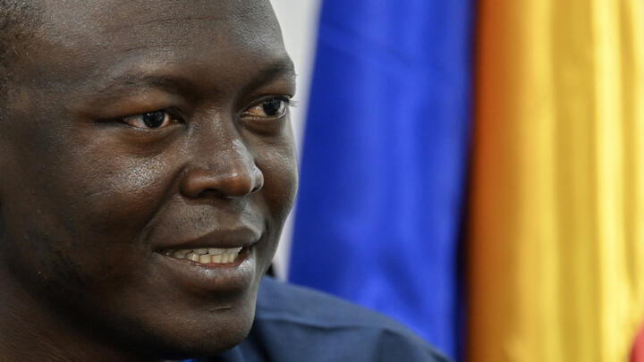 Chad's Prime Minister, former opponent who rallied to military power and running against the transitional president, Succes Masra, at his residence in N'Djamena on May 8, 2024.