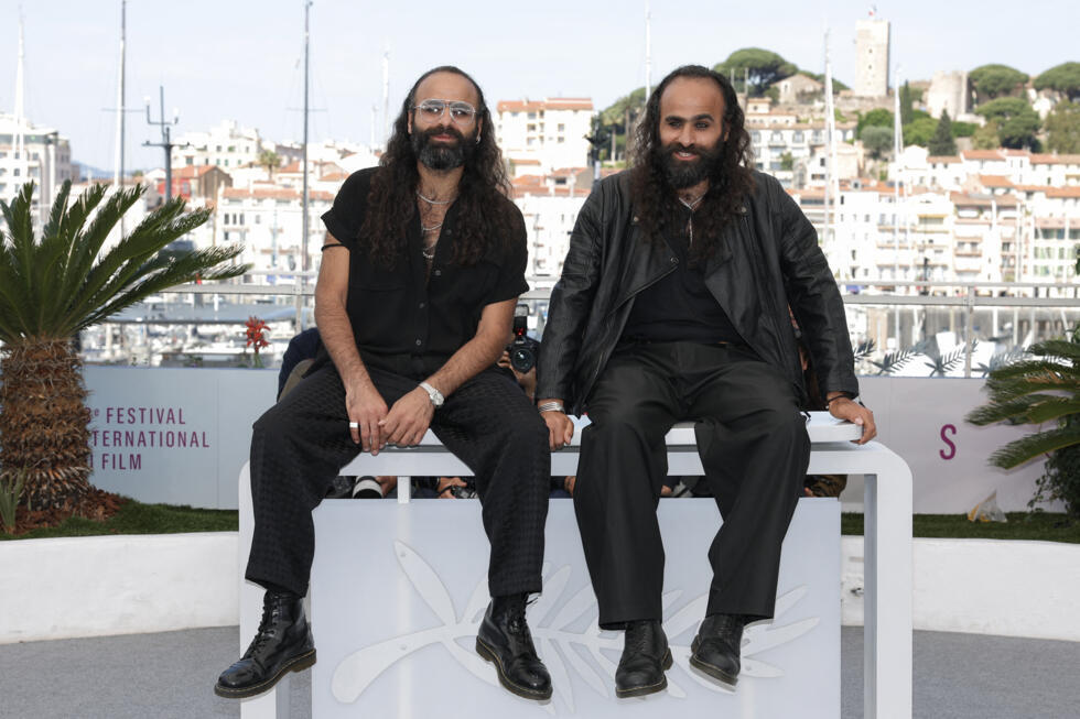 Tarzan and Arab Nasser at the Cannes photocall for "Once Upon a Time in Gaza", on May 19, 2025.