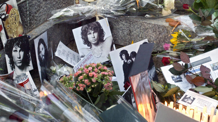 File photo of Jim Morrison's grave at the Père-Lachaise cemetery in Paris taken December 8, 2003.