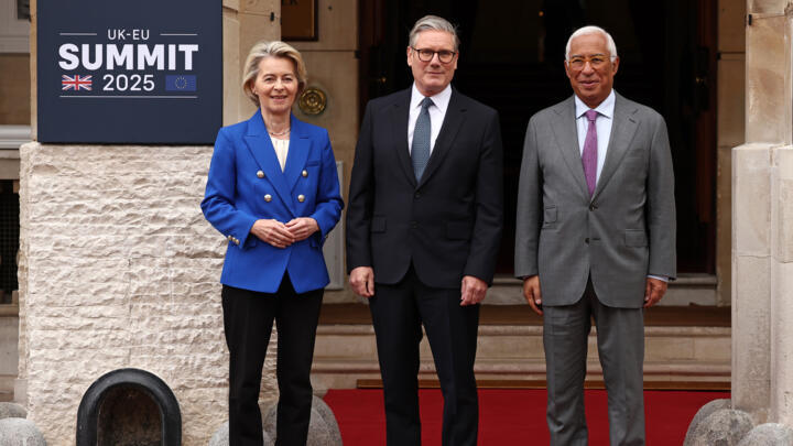 UK Prime Minister Keir Starmer is hosting EU Commission President Ursula von der Leyen and European Council President Antonio Costa in London.