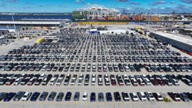 Automobiles parked at the Port of Baltimore's import lot on May 07, 2025 in Baltimore, Maryland.