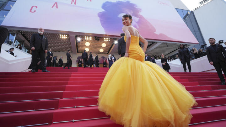 Mary Leest poses for photographers upon arrival at the premiere of the film 'The Phoenician Scheme' at the 78th international film festival, Cannes, France, May 18, 2025. 
