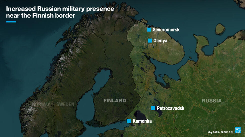 Russian forces have reinforced their bases and built military infrastructure near the Finnish border.