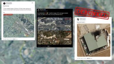 Pakistani and Indian online users are sharing fake satellite images of the destruction caused by the recent clashes between India and Pakistan.