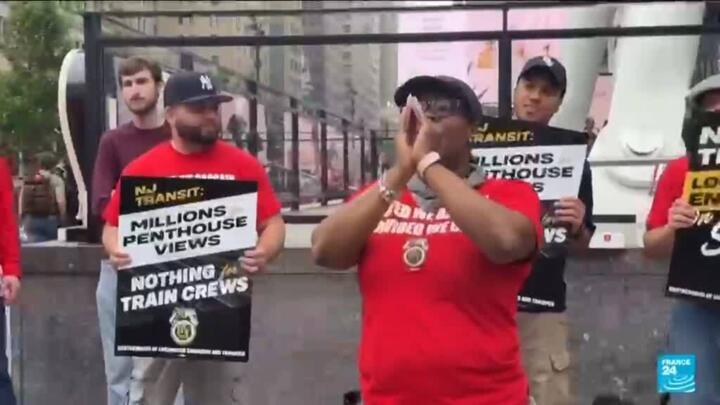 Strike at New Jersey rail system idles New York-bound commuters